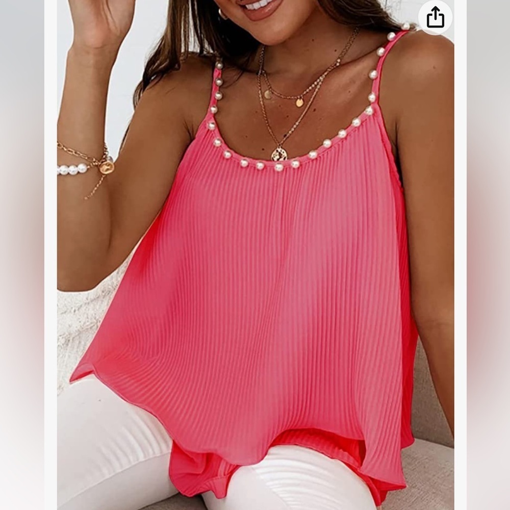 Pearl Trim Tank Top - Picture 2 of 6